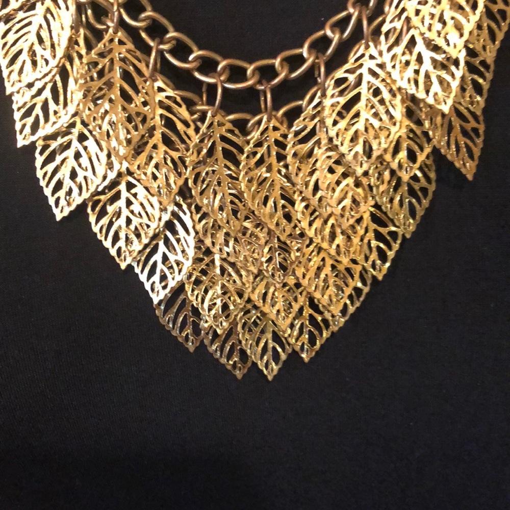 Gold leaf necklace